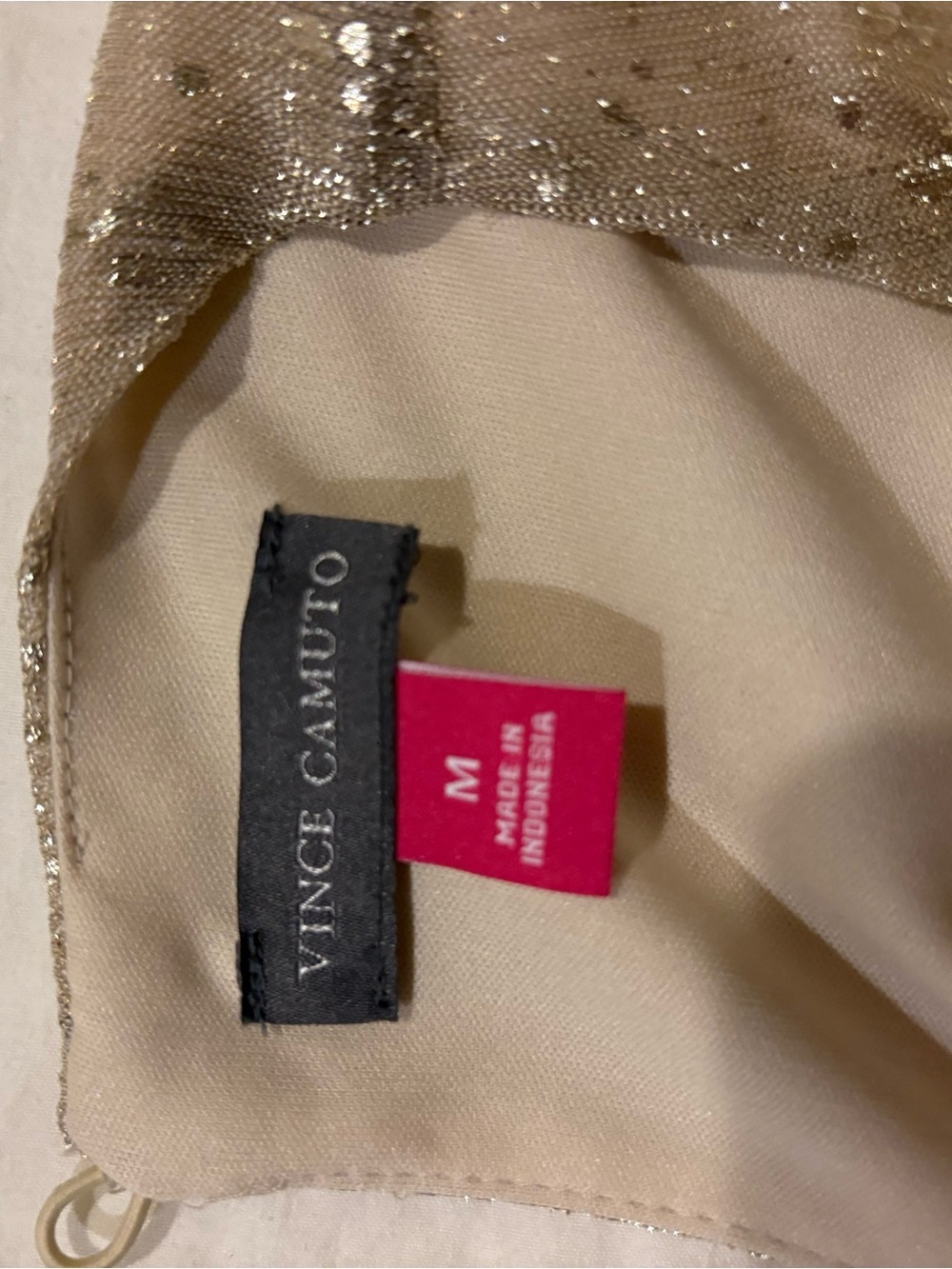 Vince Camuto Metallic Gold Sleeveless Halter Top - Picture 4 of 5